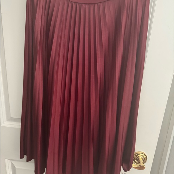 Maroon Wishlist pleated skirt tag says large, fits like a medium midi skirt - Picture 2 of 4